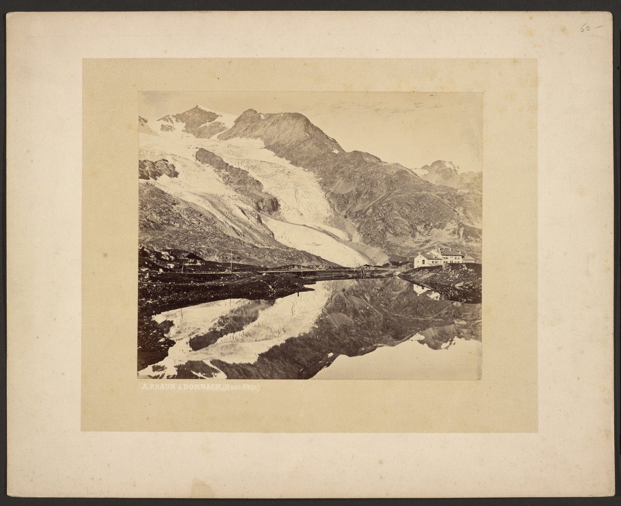 Bernina-hospicet og Cambréna-breen av Adolphe Braun
