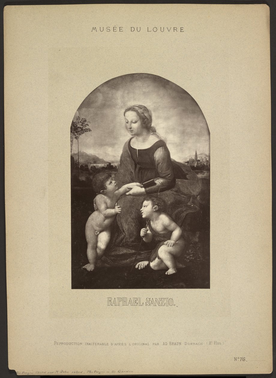 [Jomfru Maria i hagen av Raphael, Louvre-museet] av Adolphe Braun
