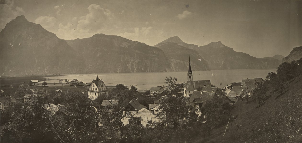 Utsikt over Flüelen, Sveits av Adolphe Braun