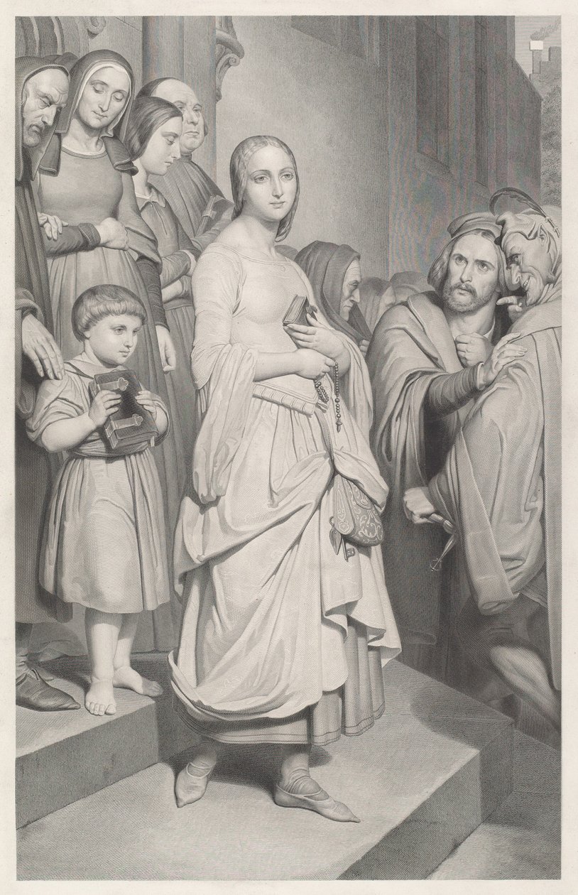 Faust ser Marguerite for første gang av Adolphe Caron after Ary Scheffer