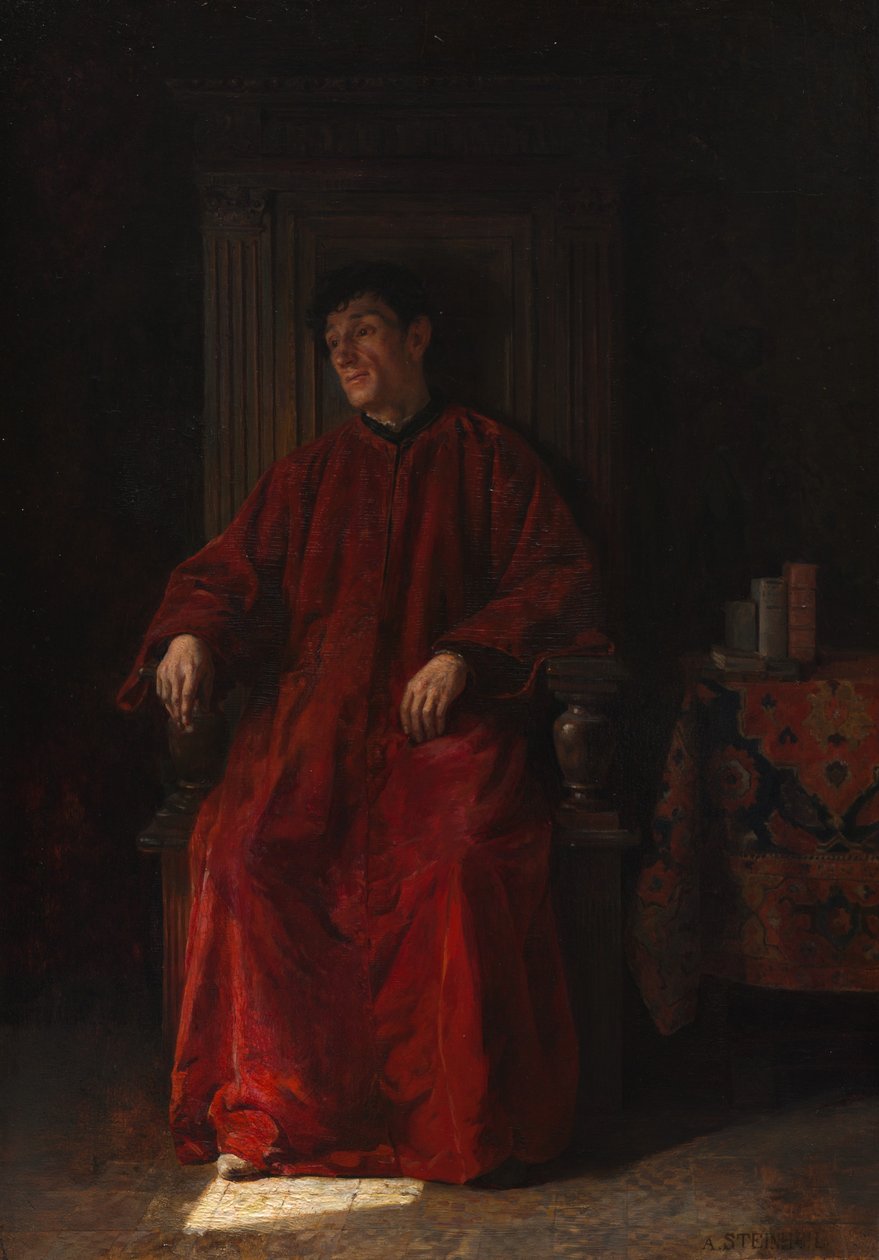 Dommer i rød kappe, ca. 1890 (olje på panel) av Adolphe Charles Edouard Steinheil