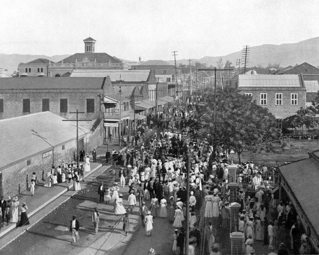 King Street ser nordover, Kingston, Jamaica, c1905. av Adolphe Duperly and Son