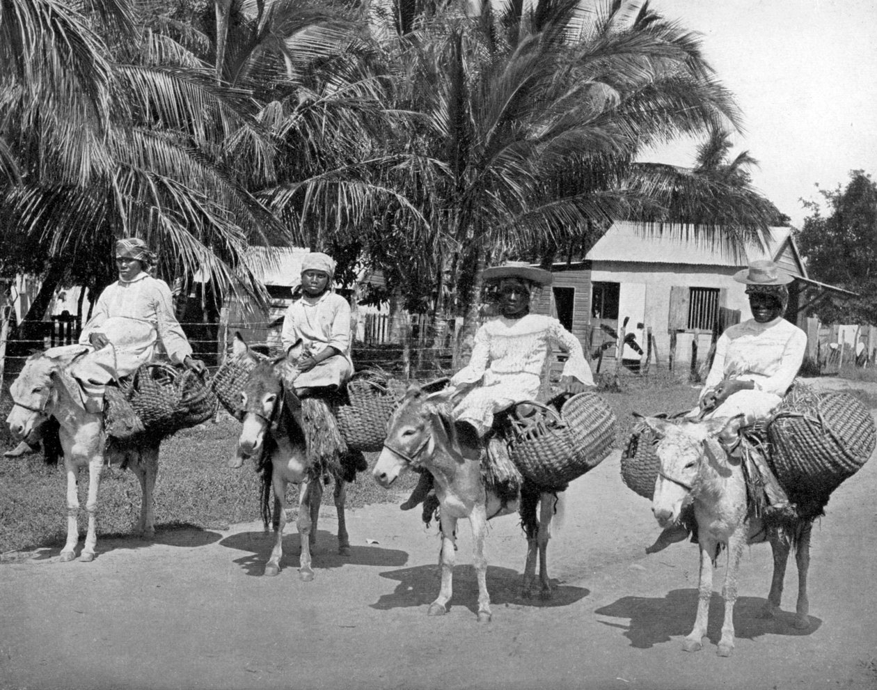 På vei hjem fra markedet, Jamaica, c1905. av Adolphe Duperly and Son