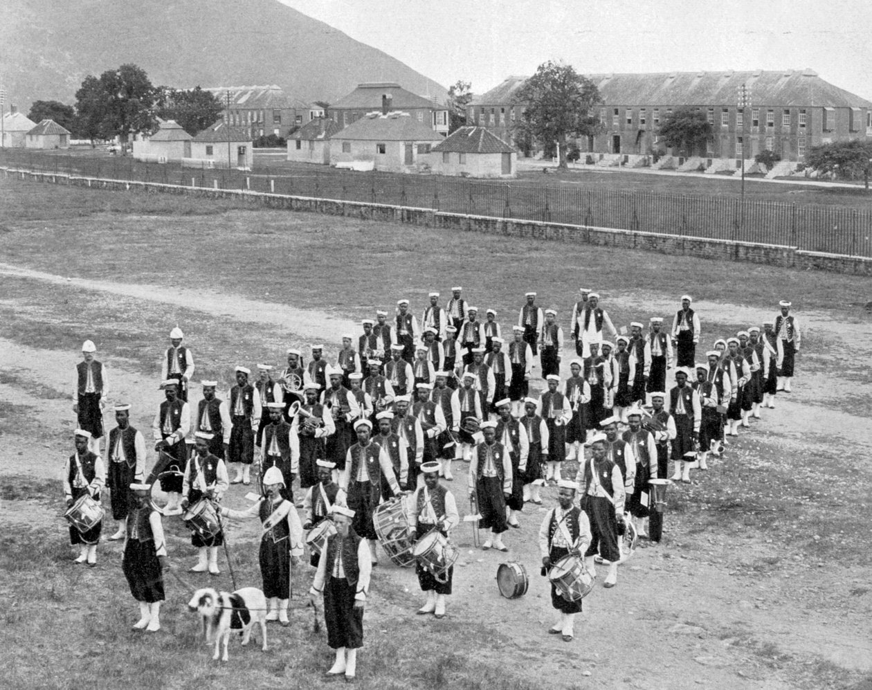 Vestindiske band, Up-Park-Camp, Jamaica, c1905 av Adolphe Duperly and Son