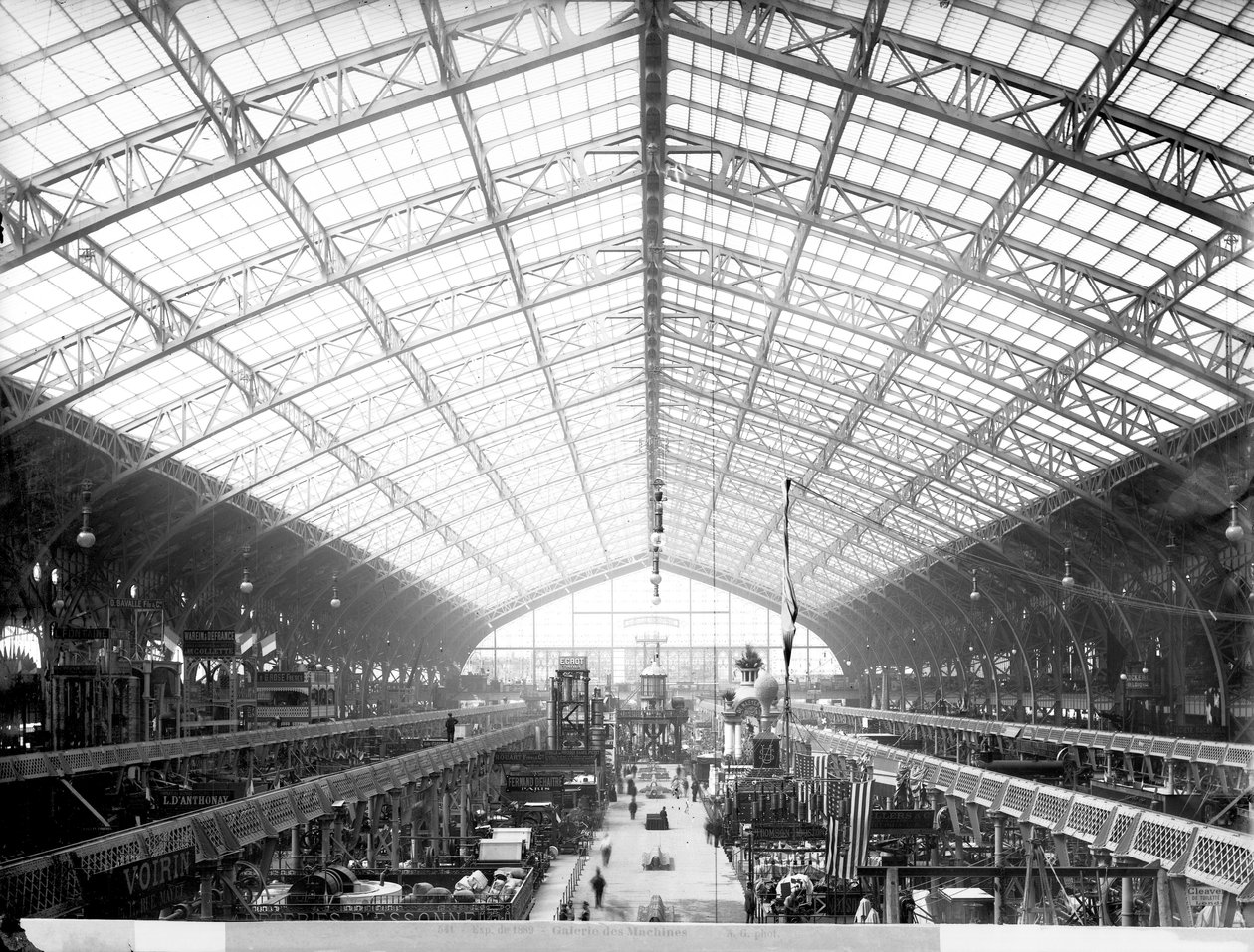 Maskinhall, universell utstilling, Paris, 1889 av Adolphe Giraudon