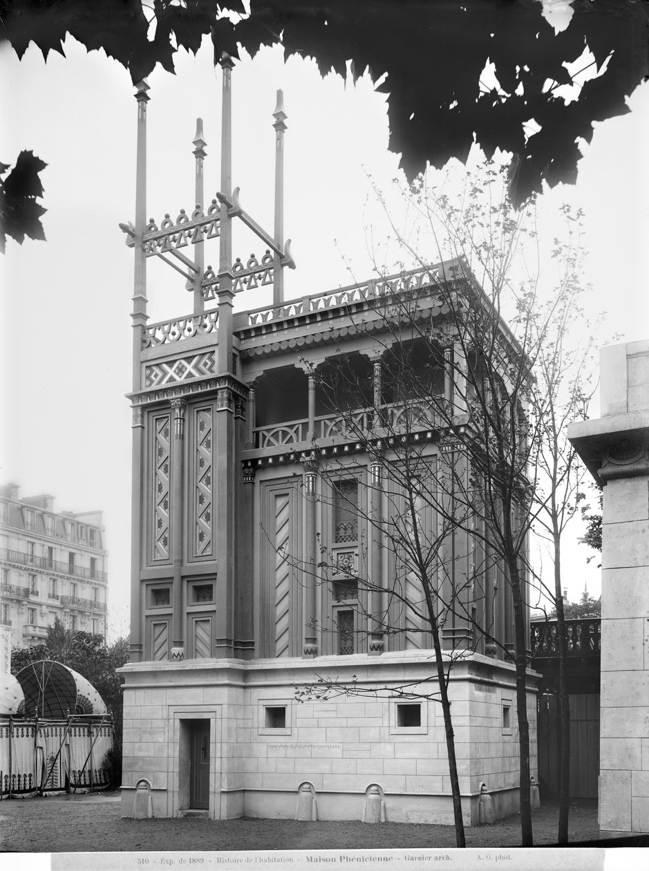 Det fønikiske hus, universell utstilling, Paris, 1889 av Adolphe Giraudon