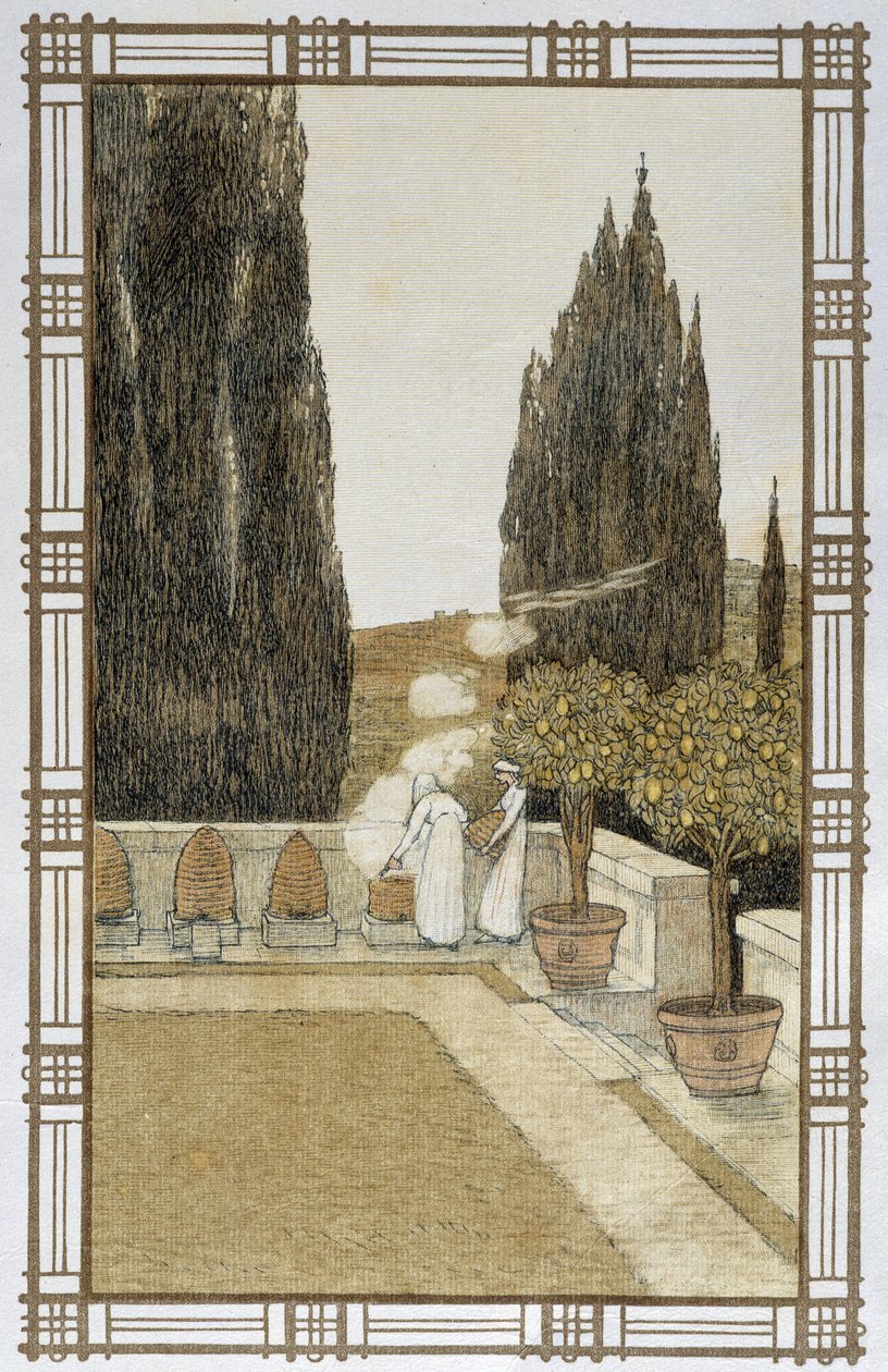 The Life of Bees: The Smoke of Hives - Tegning av A. Giraudon av Adolphe Giraudon