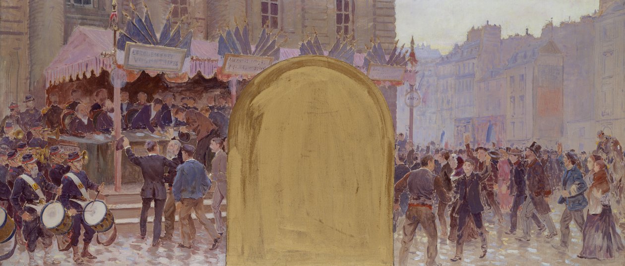 Påmelding av frivillige, Place du Pantheon av Adolphe Gustave Binet