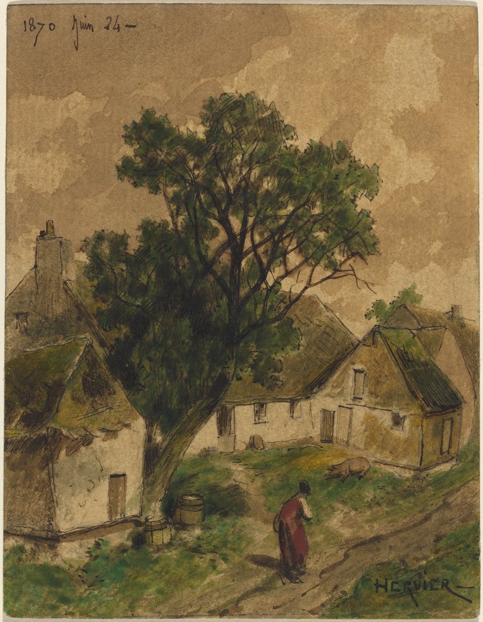 Gårdstun av Adolphe Hervier