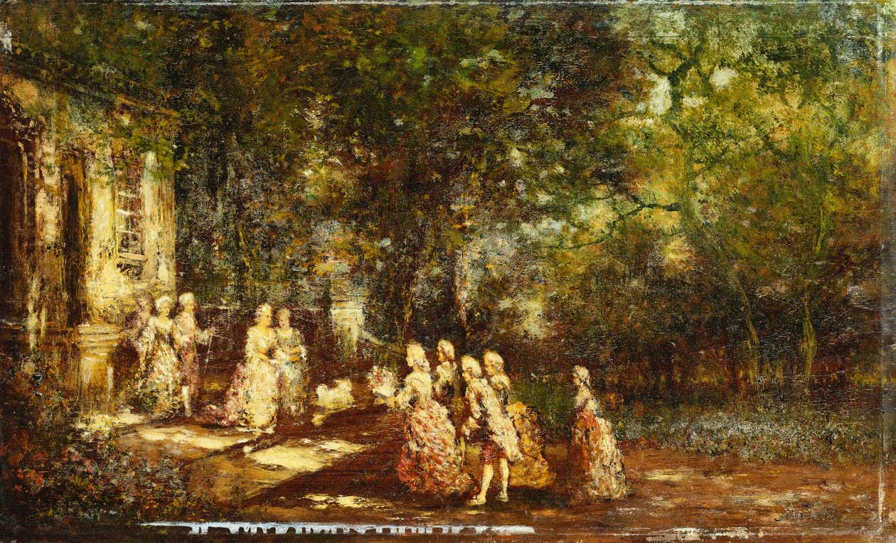 Et besøk til prinsessen; Visite a la Princesse, ca. 1860 av Adolphe Joseph Thomas Monticelli