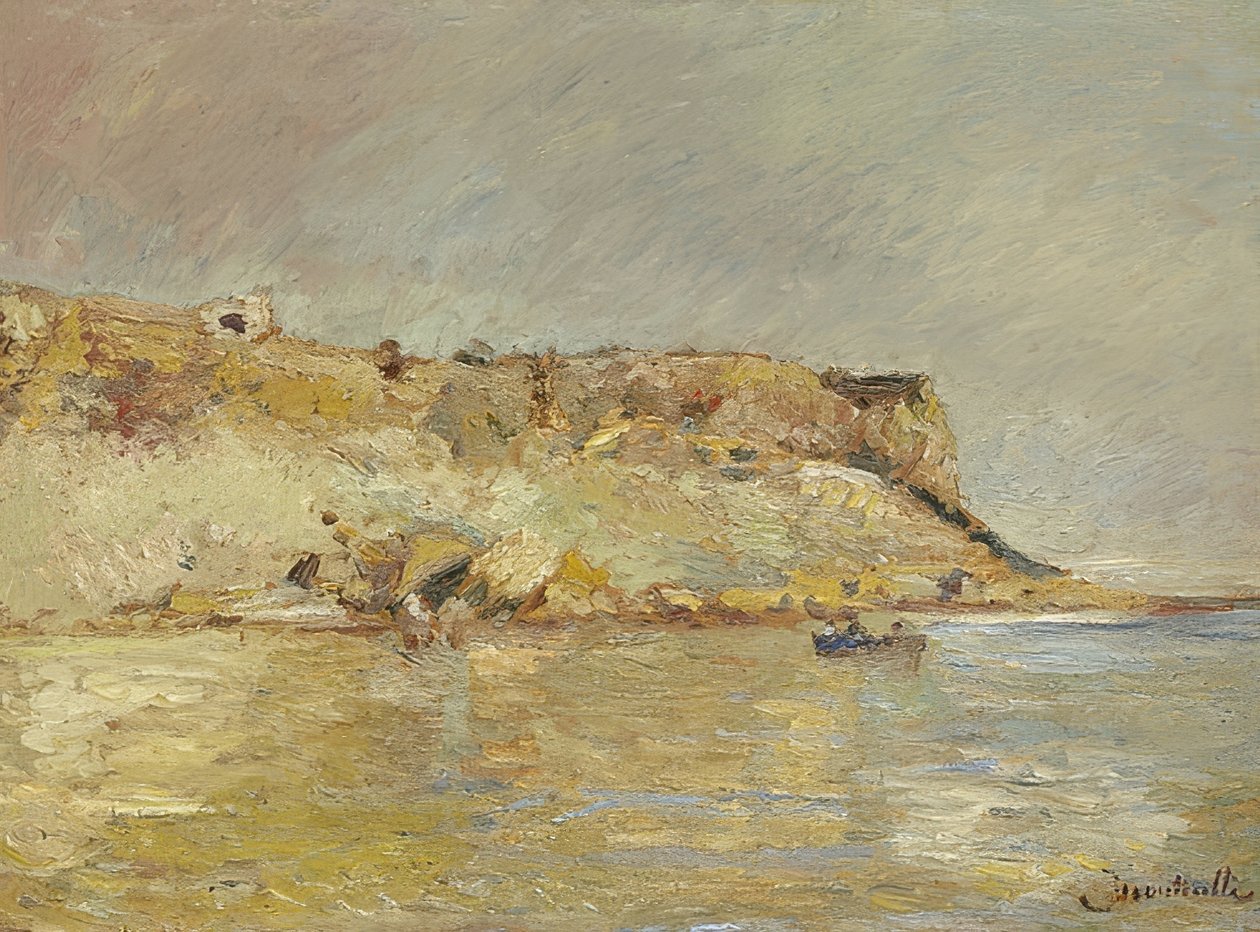 Steinete kyst. 1870-80 av Adolphe Joseph Thomas Monticelli