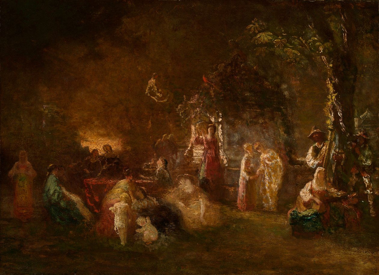 Country Party, ca. 1844-86 (olje på lerret) av Adolphe Joseph Thomas Monticelli