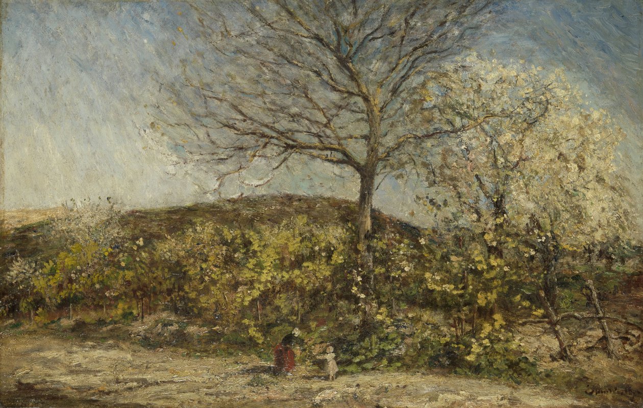 Landskap med blomstrende frukthage av Adolphe Joseph Thomas Monticelli