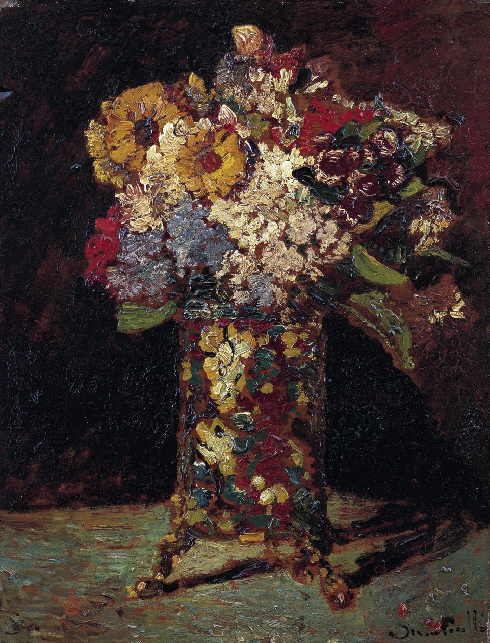 "Still life of a bukett of flowers" (Flower stilleben) Maleri av Adolphe Thomas Joseph Monticelli (1824-1886) 1875 Van Gogh Museum, Amsterdam av Adolphe Joseph Thomas Monticelli