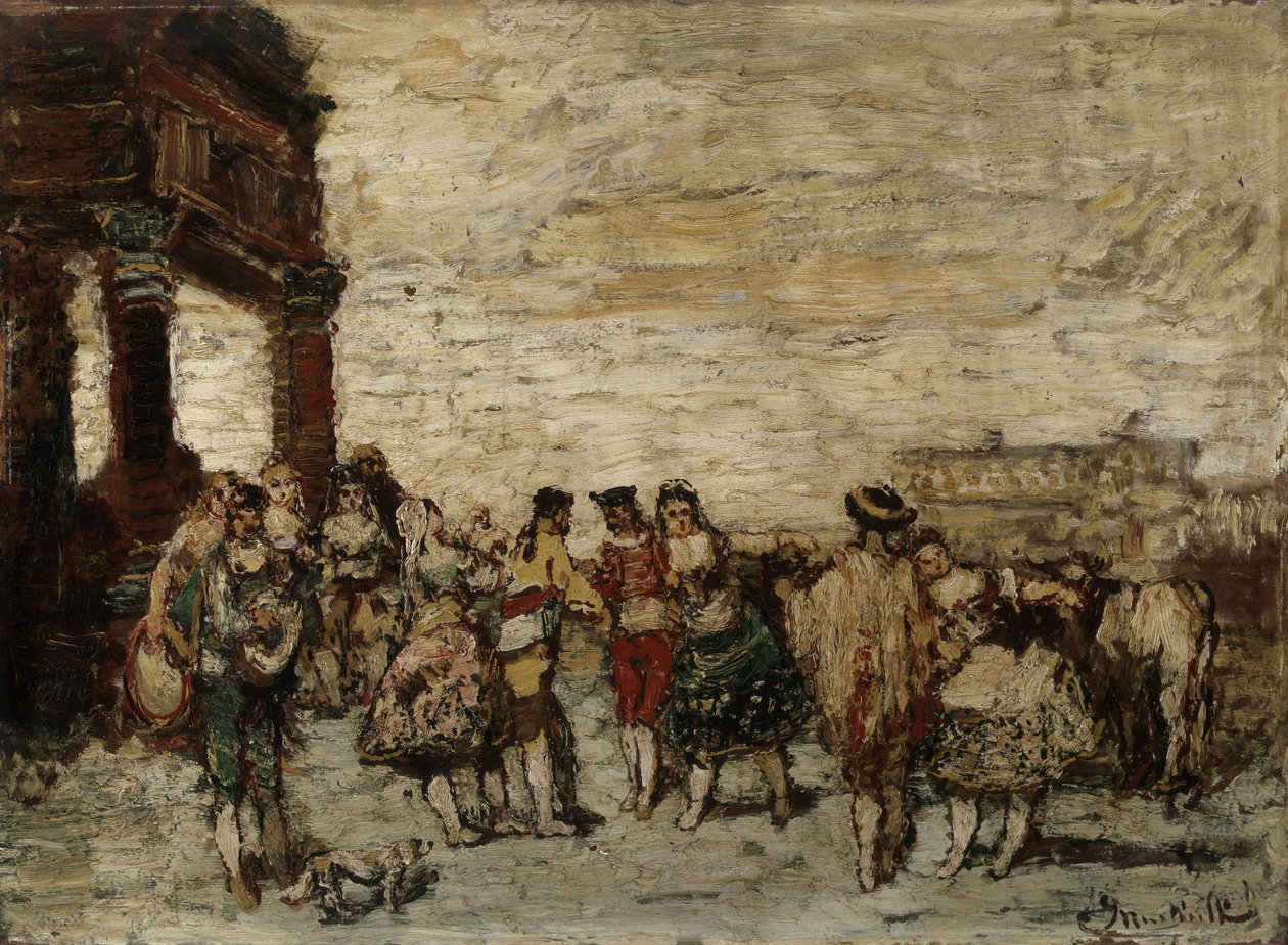Fest i Spania Maleri av Adolphe Monticelli (1824-1886) Dim 36,5x48 cm Musee Grobet-Labadie av Adolphe Joseph Thomas Monticelli
