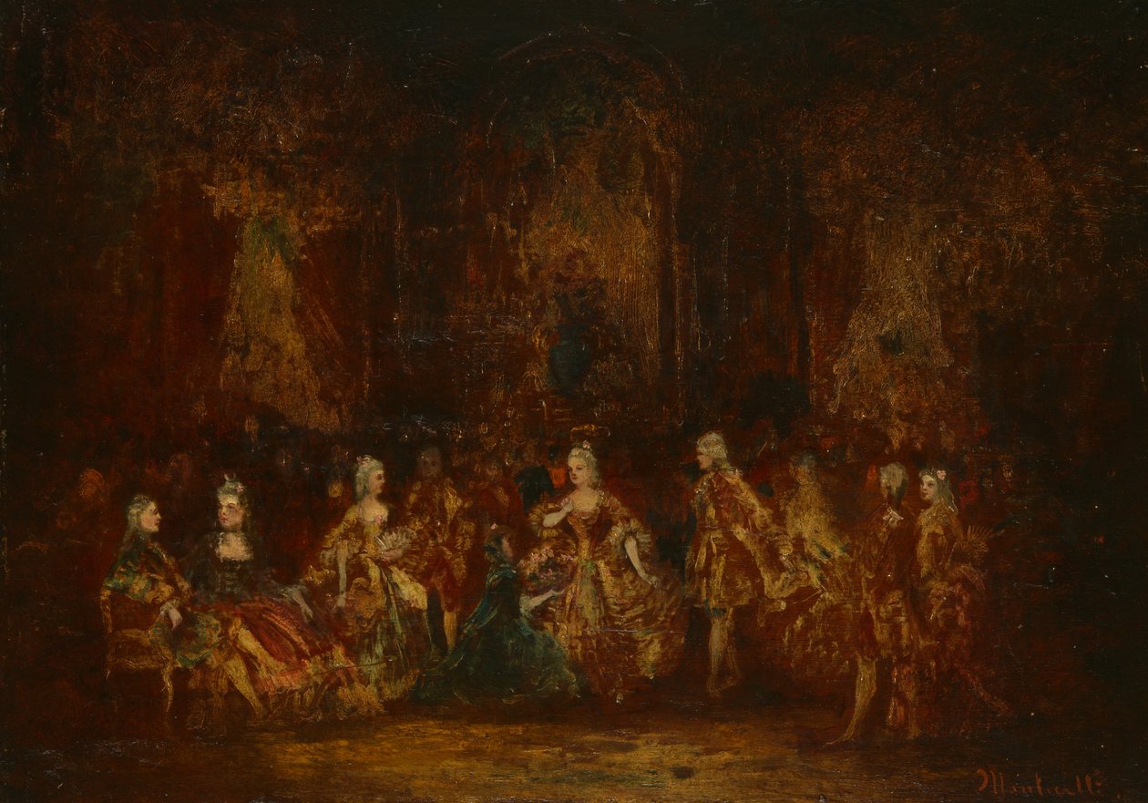 Personer i Louis XV-kostymer av Adolphe Joseph Thomas Monticelli
