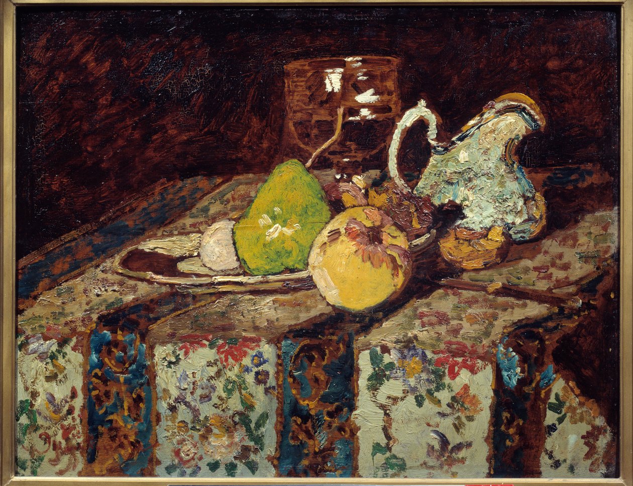 Stilleben med en hvit mugge. Maleri av Adolphe Monticelli (1824-1886) av Adolphe Joseph Thomas Monticelli