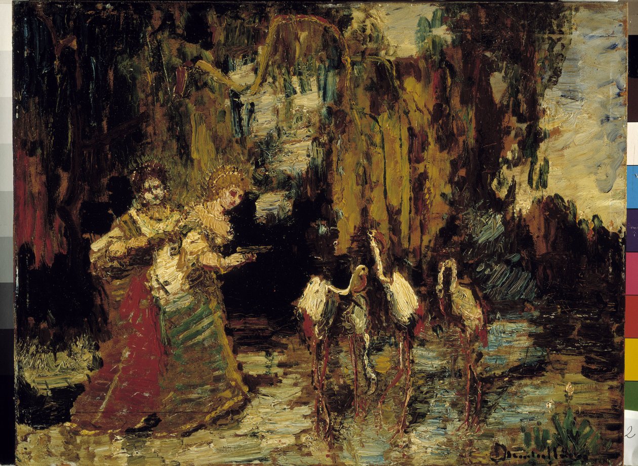 Flamingoene av Adolphe Joseph Thomas Monticelli