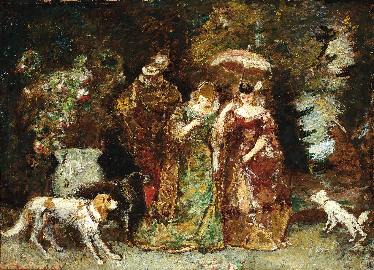 En samling i skogen av Adolphe Joseph Thomas Moticelli