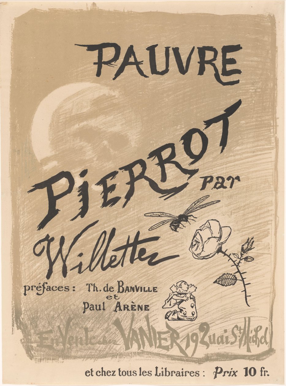 Plakat for Pauvre Pierrot av Adolphe Léon Wilette av Adolphe Leon Willette