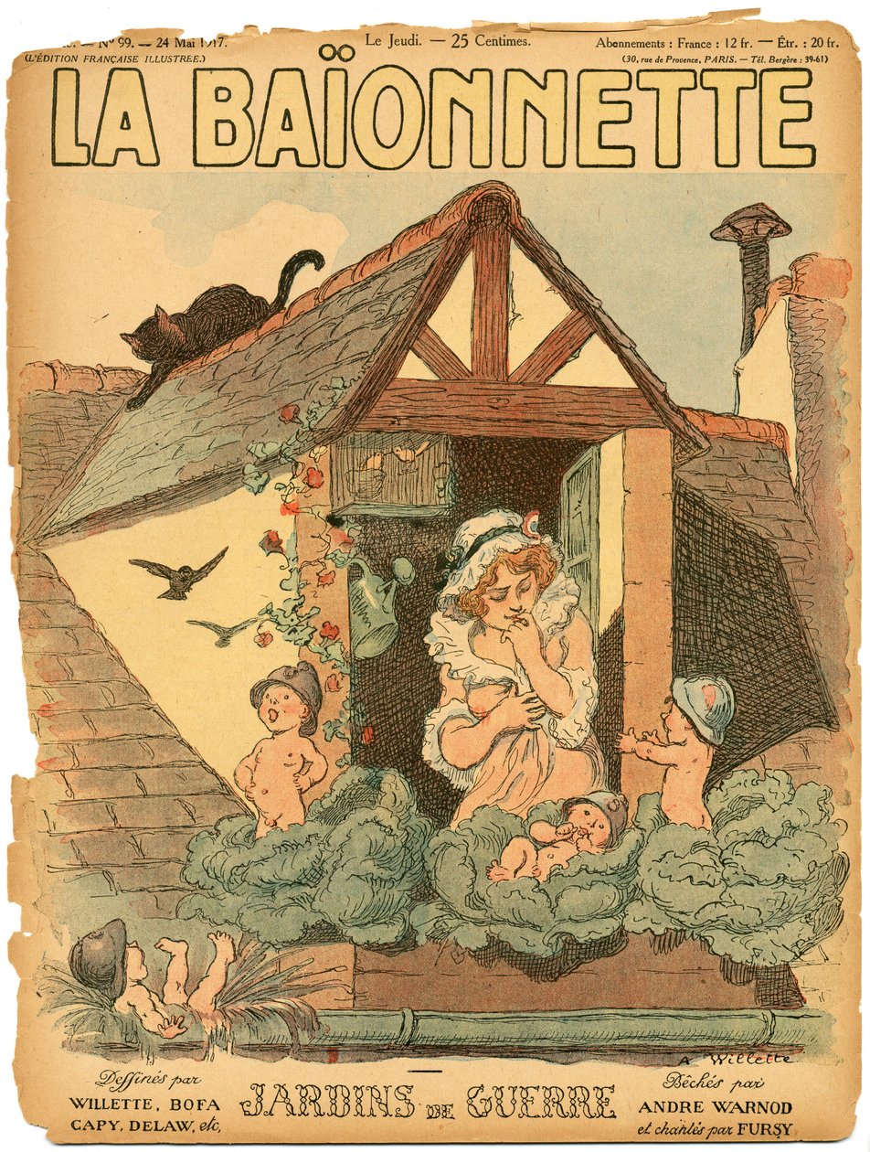 Cover av "" La Baionnette "", Satirique en Colors av Adolphe Leon Willette