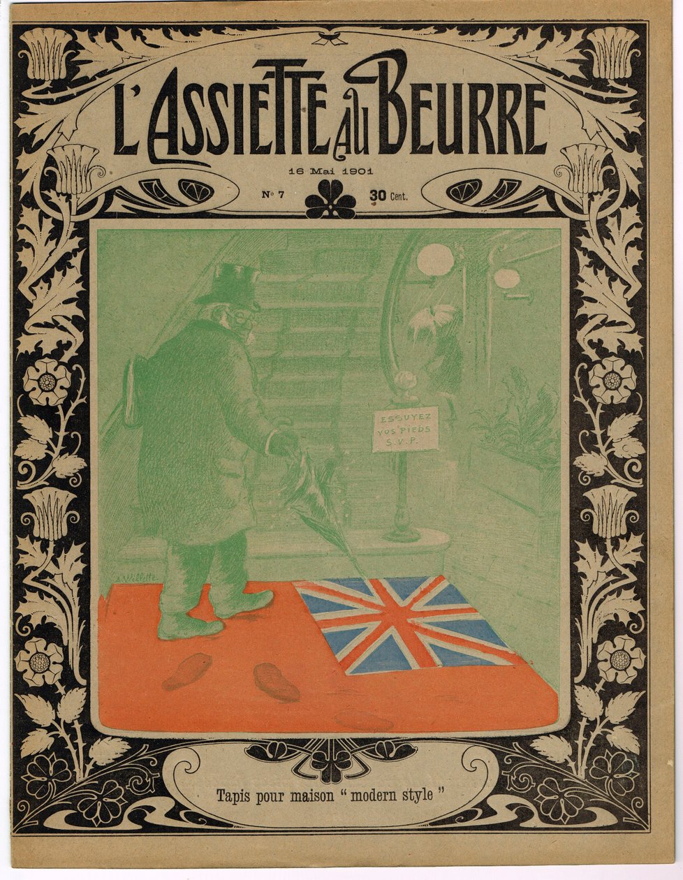 Omslag til "" The Butter Plate", Satirique en Colors av Adolphe Leon Willette