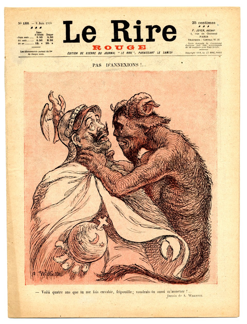 Cover av "" The Red Laughter", Satirical en Couleurs av Adolphe Leon Willette