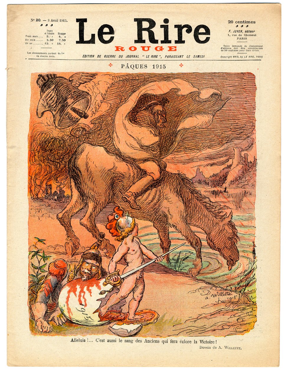 Cover av "" The Red Laughter", Satirical in Colors av Adolphe Leon Willette