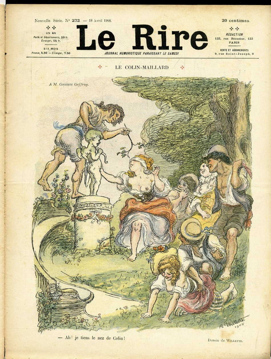 Illustrasjon av Adolphe dit Willette (1857-1926) for omslaget til Le Rire av Adolphe Leon Willette