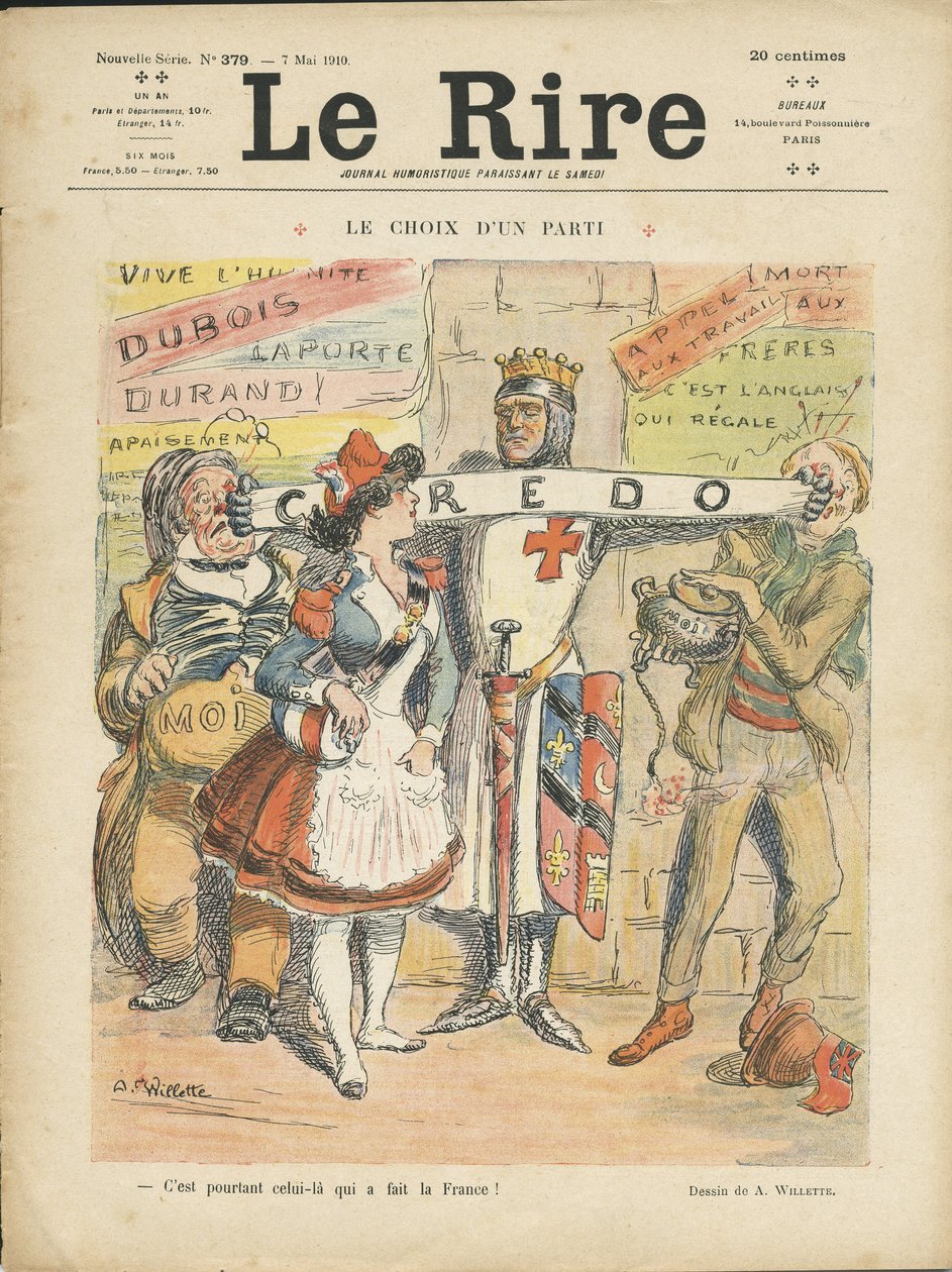Illustrasjon av Adolphe dit Willette (1857-1926) for omslaget til Le Rire, 07/05/10 - Partivalg - Valg - Marianne av Adolphe Leon Willette