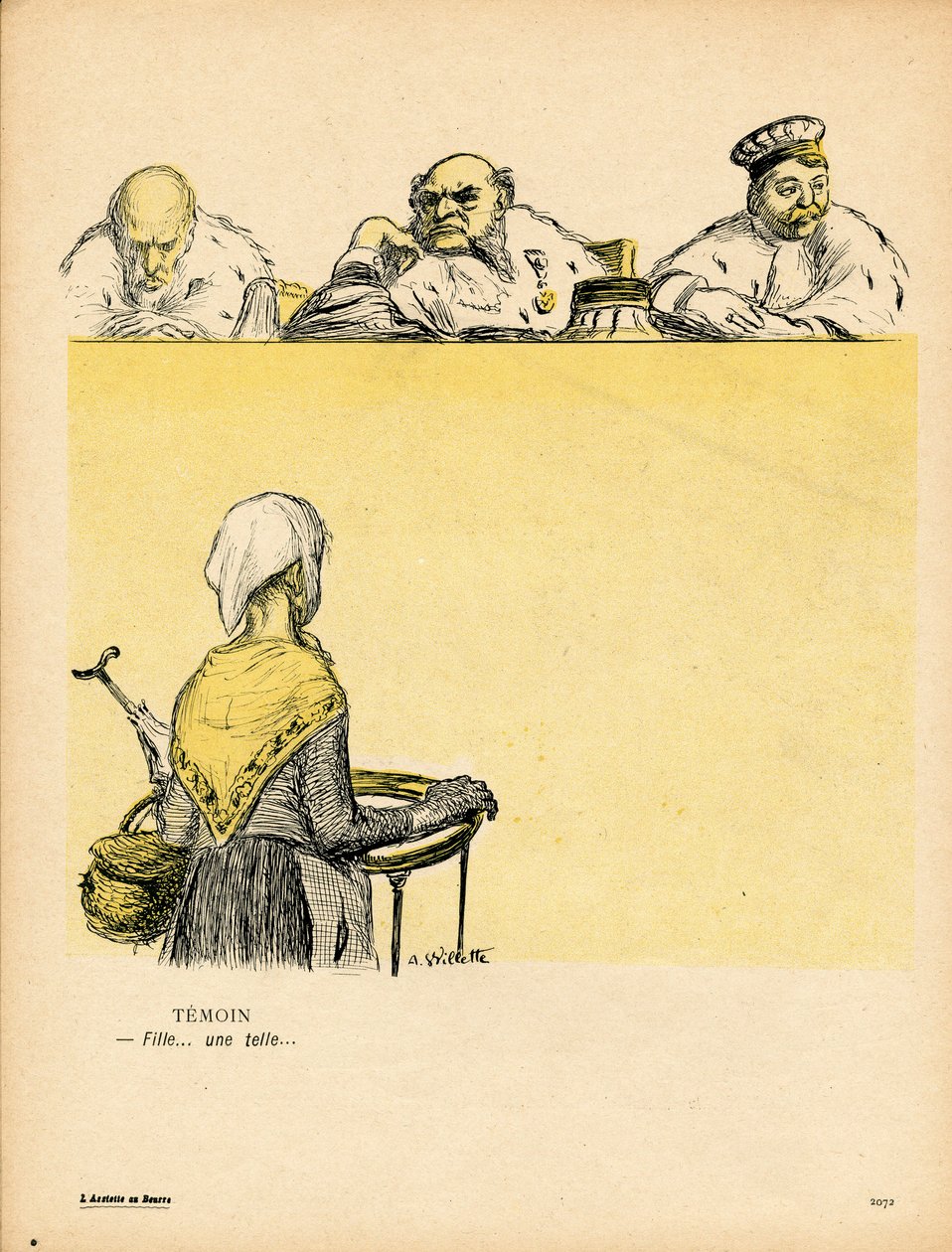 L'Plate au beurre, nummer 123, satirisk i farger av Adolphe Leon Willette