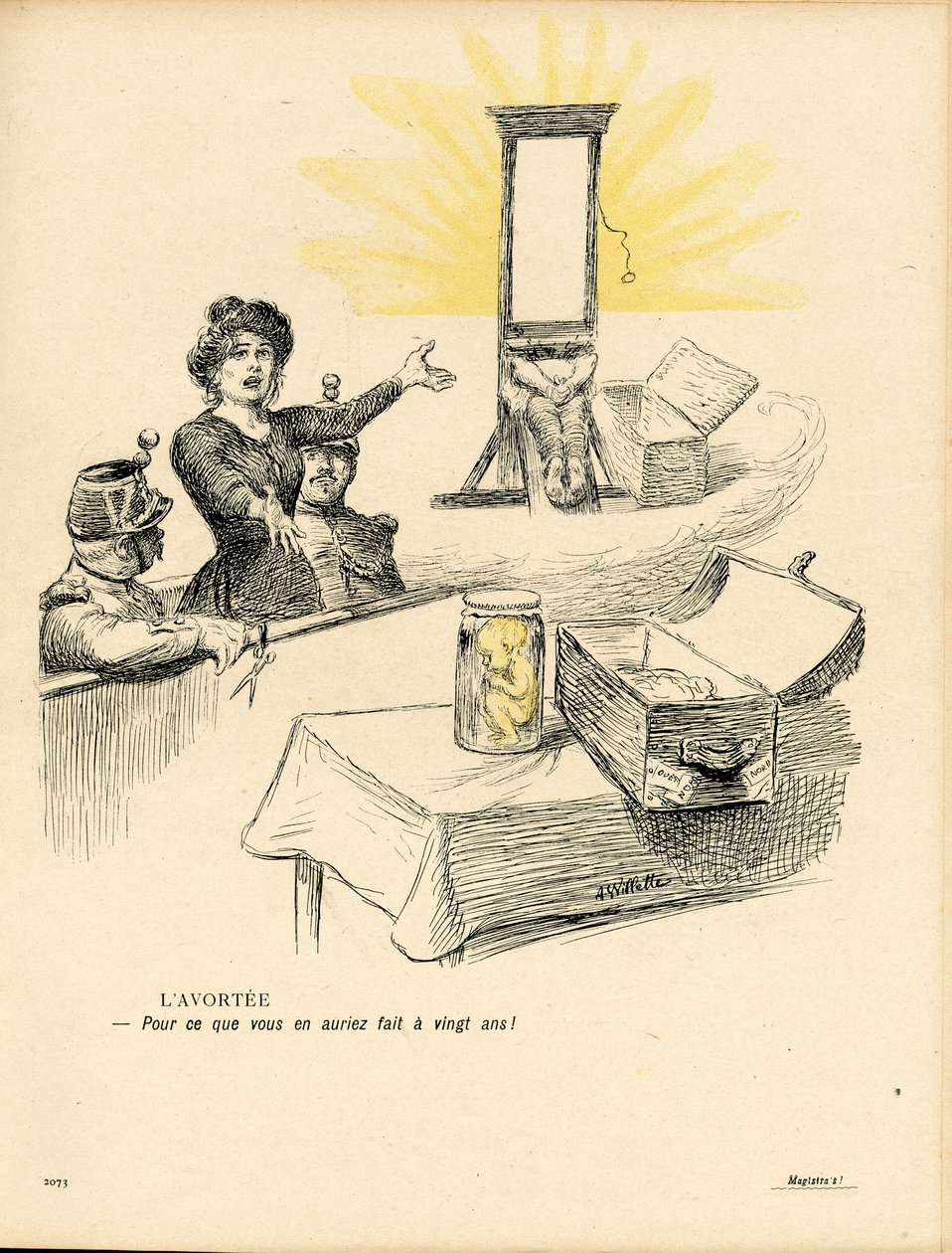 Smørfatet, nummer 123, Farge satirisk av Adolphe Leon Willette