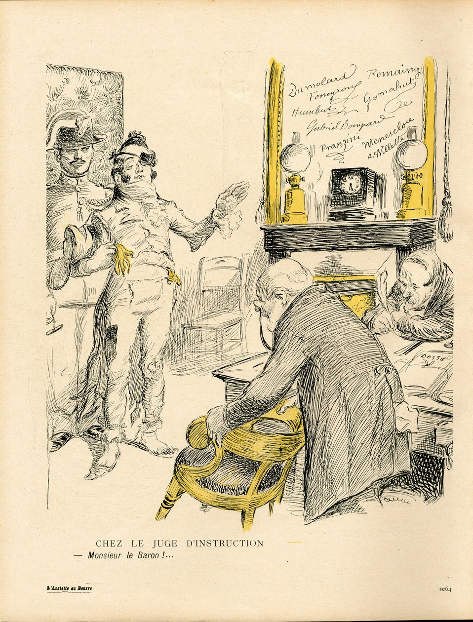 L'Plate au beurre, nummer 123, satirisk i farger av Adolphe Leon Willette