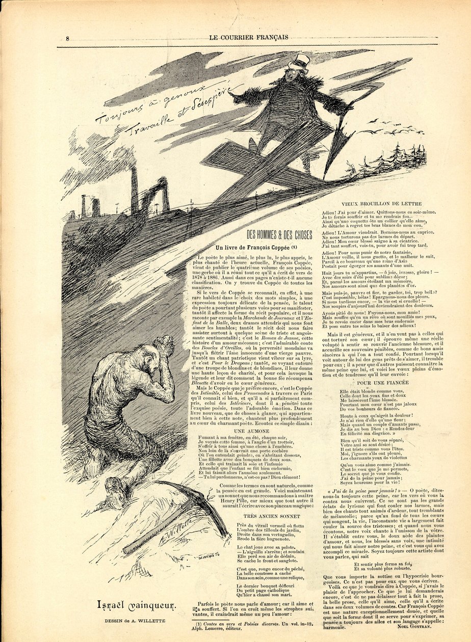 Den engelske kureren, satirisk i svart-hvitt av Adolphe Leon Willette