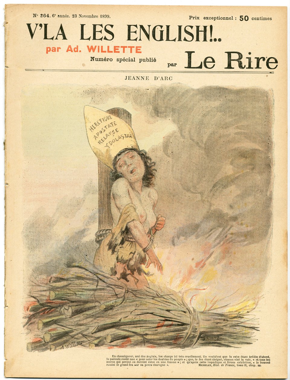 Latteren, nummer 264, Satirisk i farger av Adolphe Leon Willette