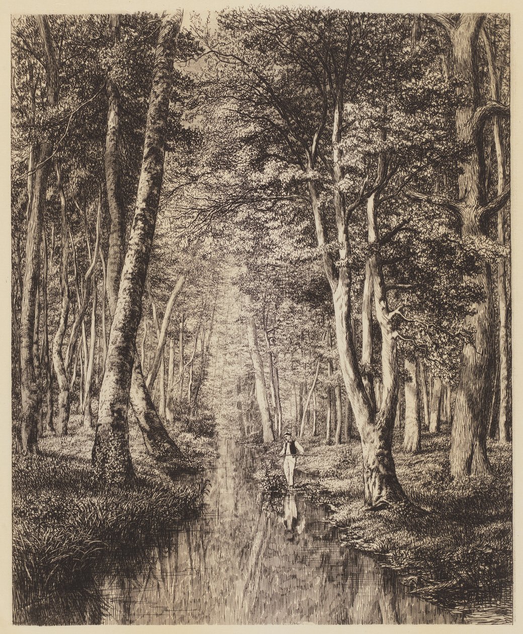 Elv under tre av Adolphe Martial Potemont