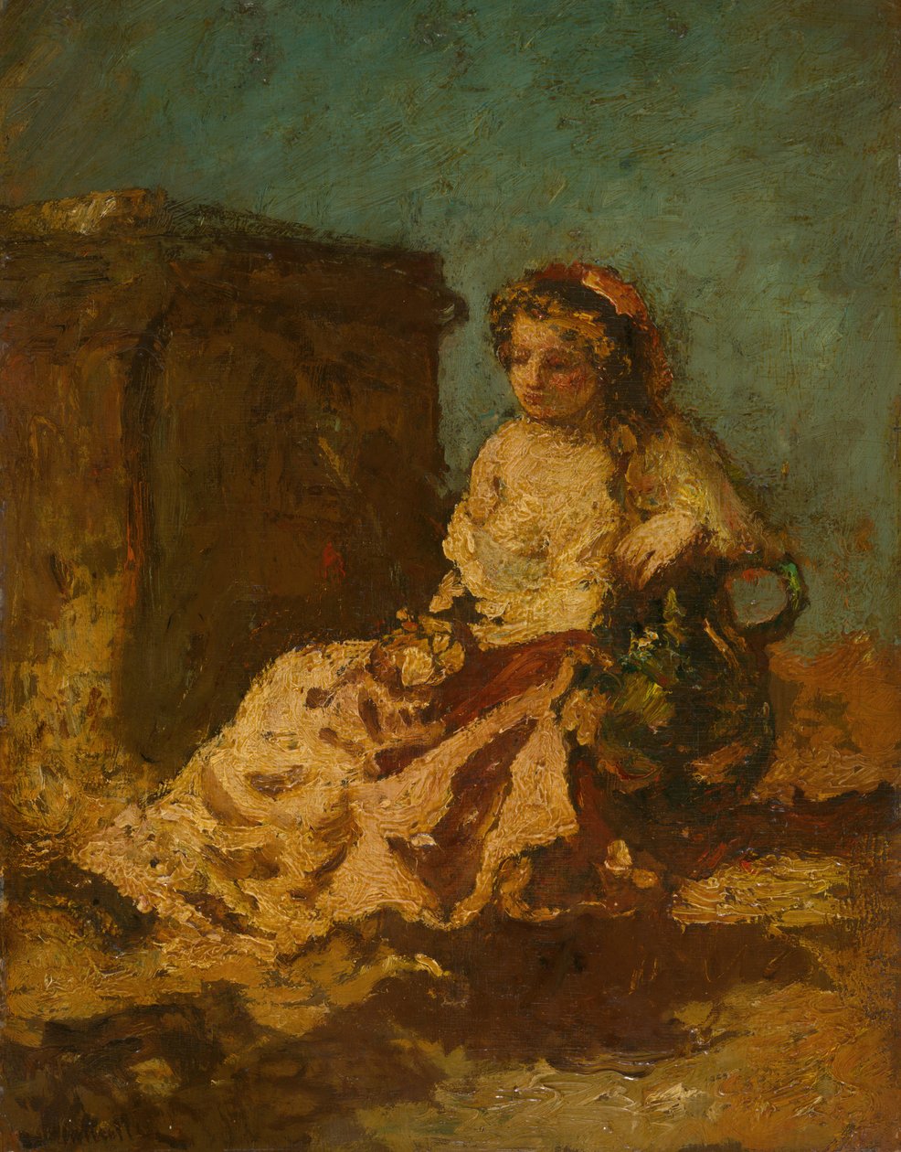 Meditasjons sittende kvinne, ca. 187879. av Adolphe Monticelli