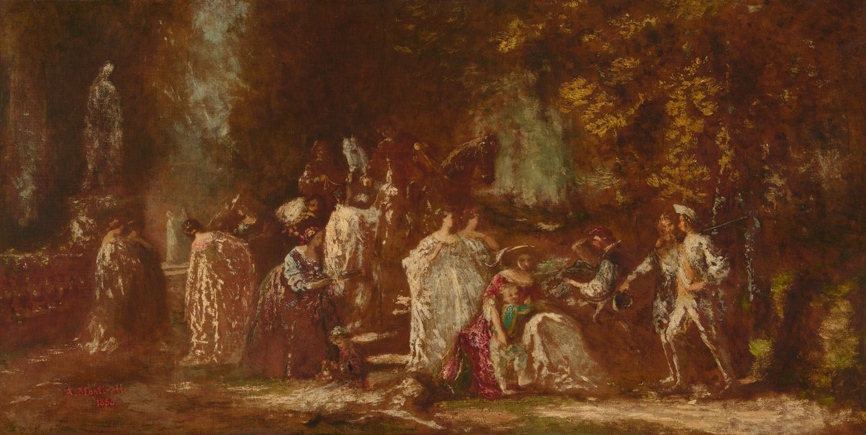 Tilbake fra jakten av Adolphe Monticelli