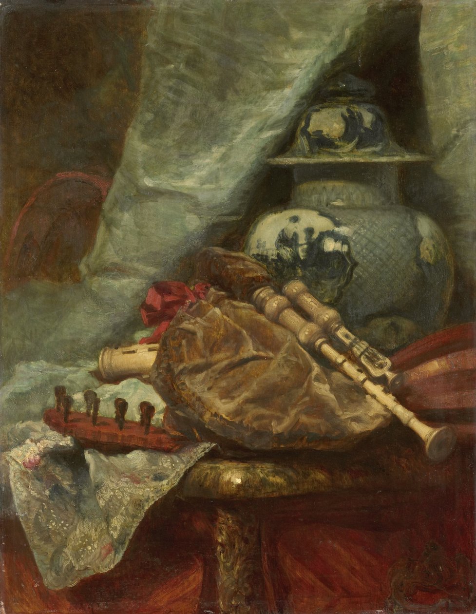 Stilleben med sekkepiper av Adolphe Mouilleron