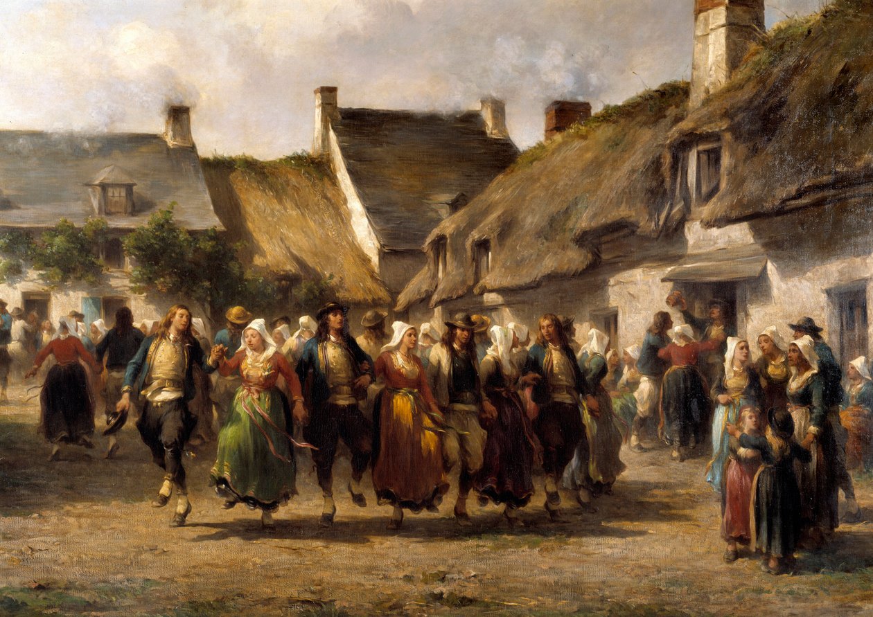 Et bryllup i Bretagne i 1863 Maleri av Adolphe Pierre Leleux (1812-1891) 1863 Quimper musee des Beaux Arts av Adolphe Pierre Leleux