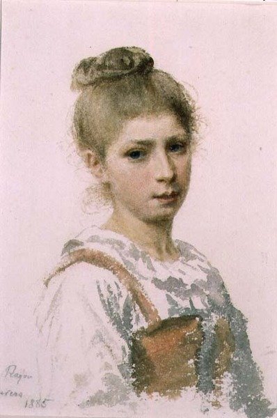 Portrett av en ung jente av Adolphe Ragon