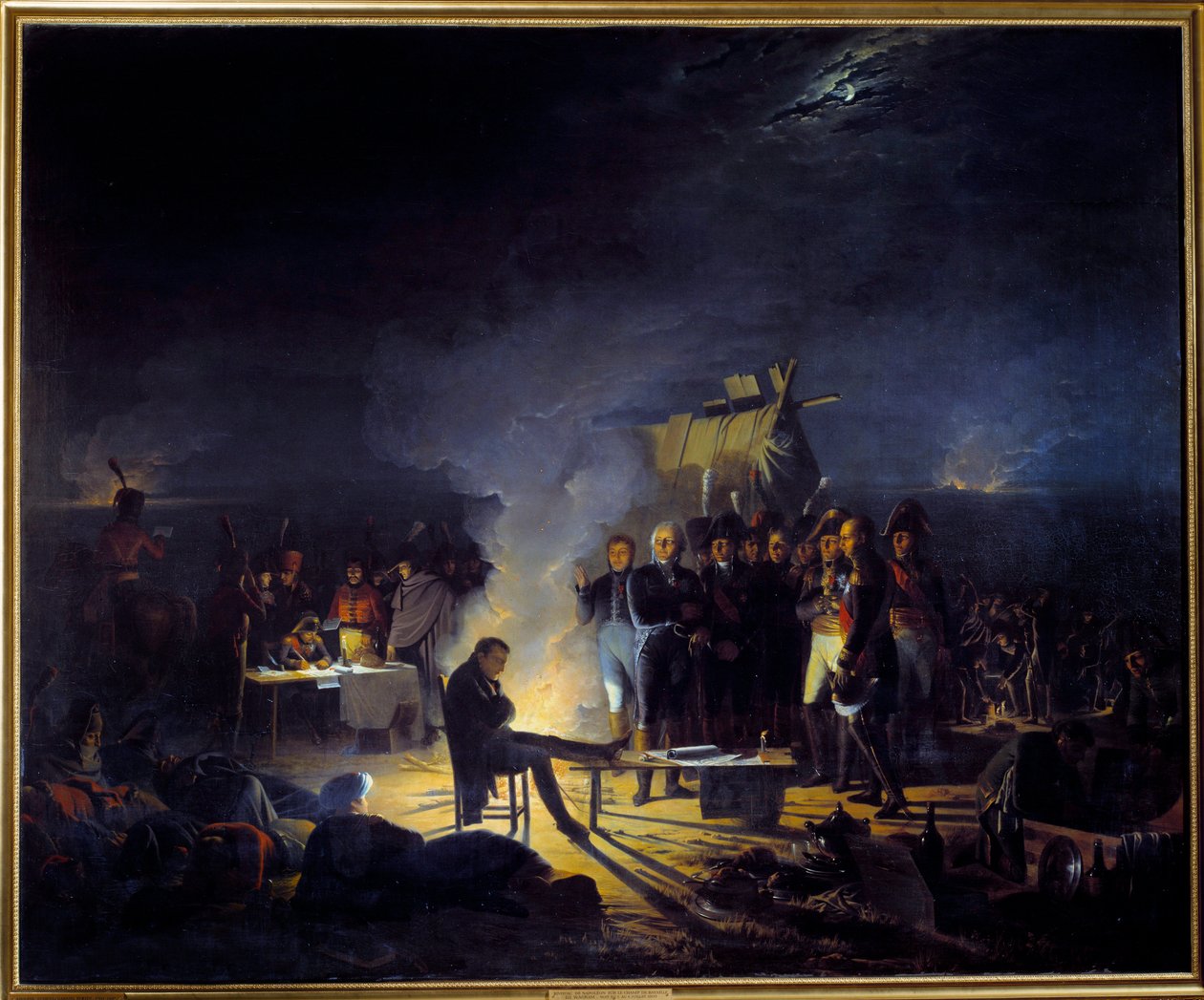 Bivuakk av Napoleon I på slagmarken til Wagram (5.-6. juli av Adolphe Roehn