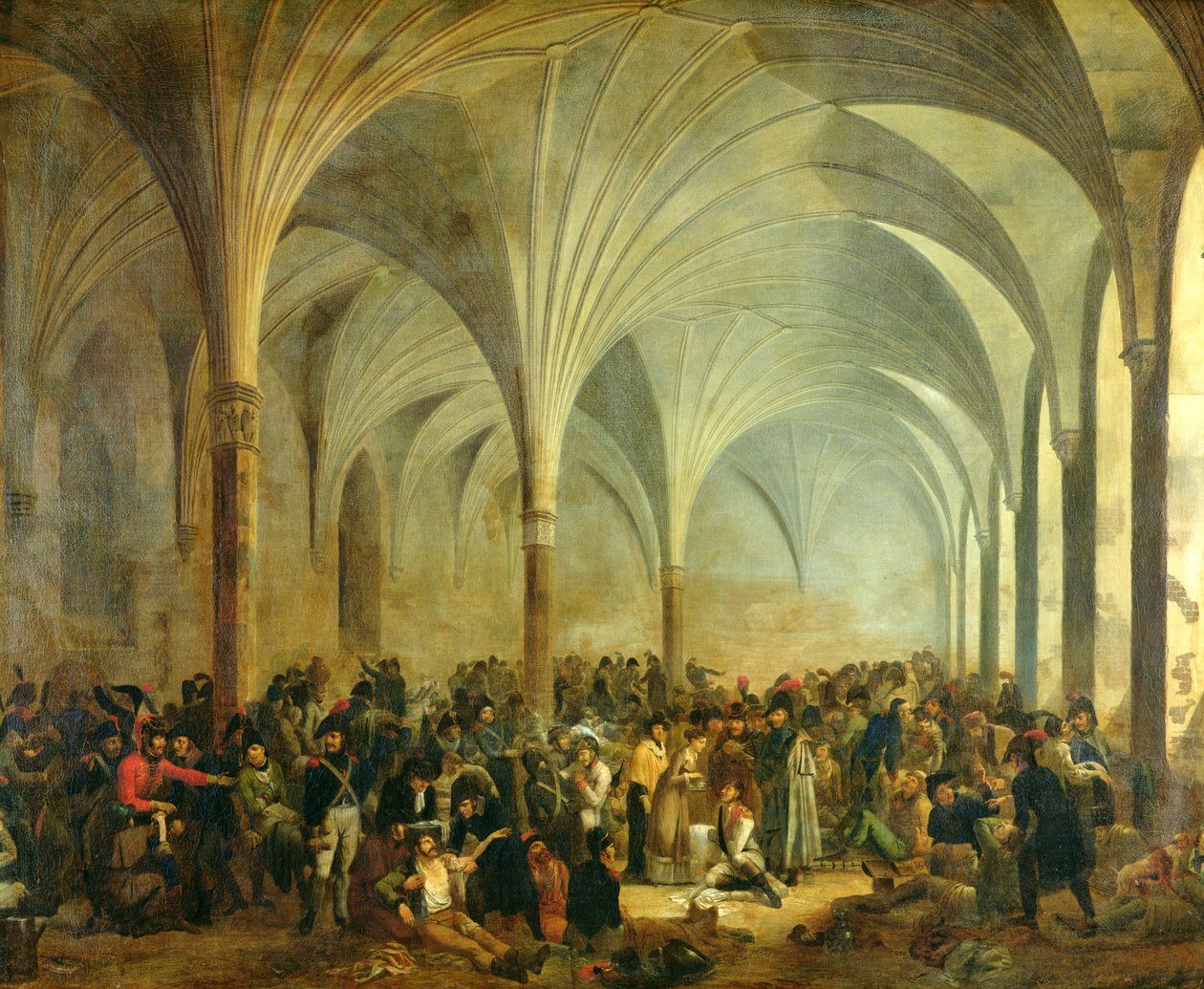 Franskmennenes og russernes militære sykehus i Marienburg i juni 1807, 1808 av Adolphe Roehn