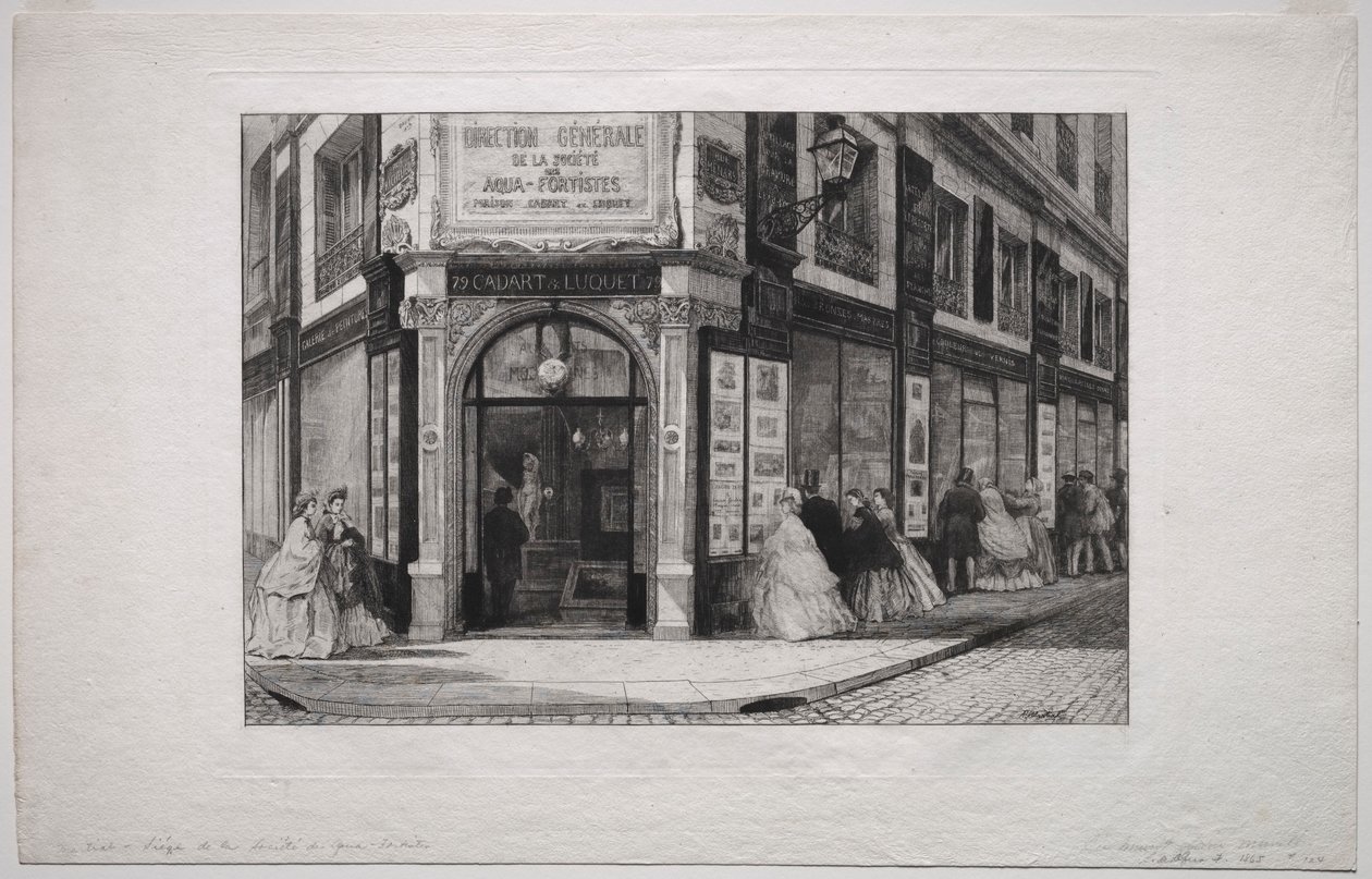 Hovedkvarter for Society of Aquafortists av Adolphe Théodore Jules Martial Potémont