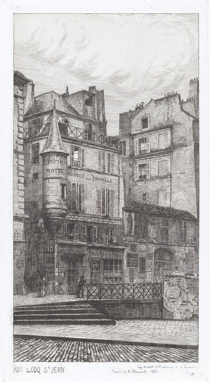 Rue du Coq St. Jean av Adolphe Théodore Jules Martial Potémont