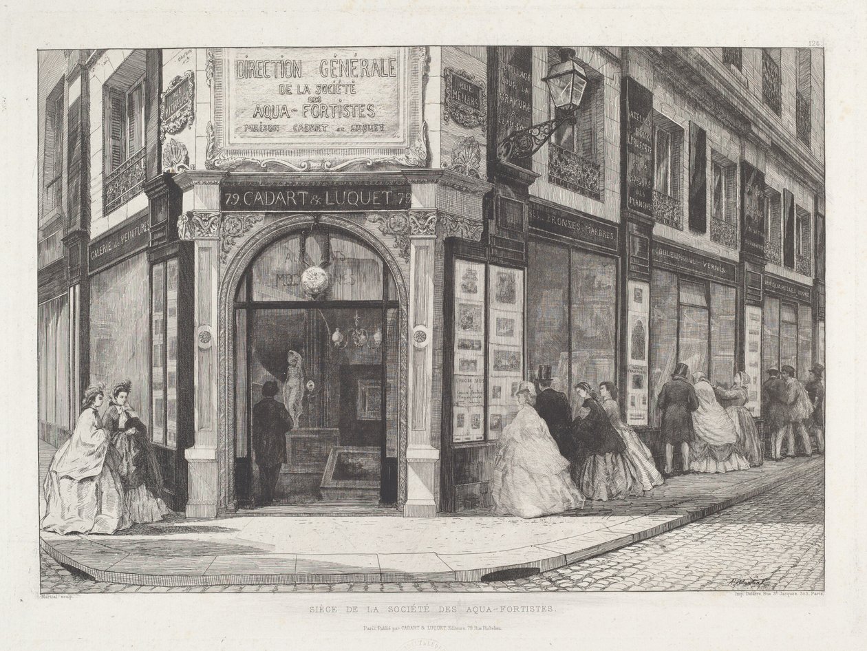 Hovedkvarter for Society of Aquafortists av Adolphe Théodore Jules Martial Potémont