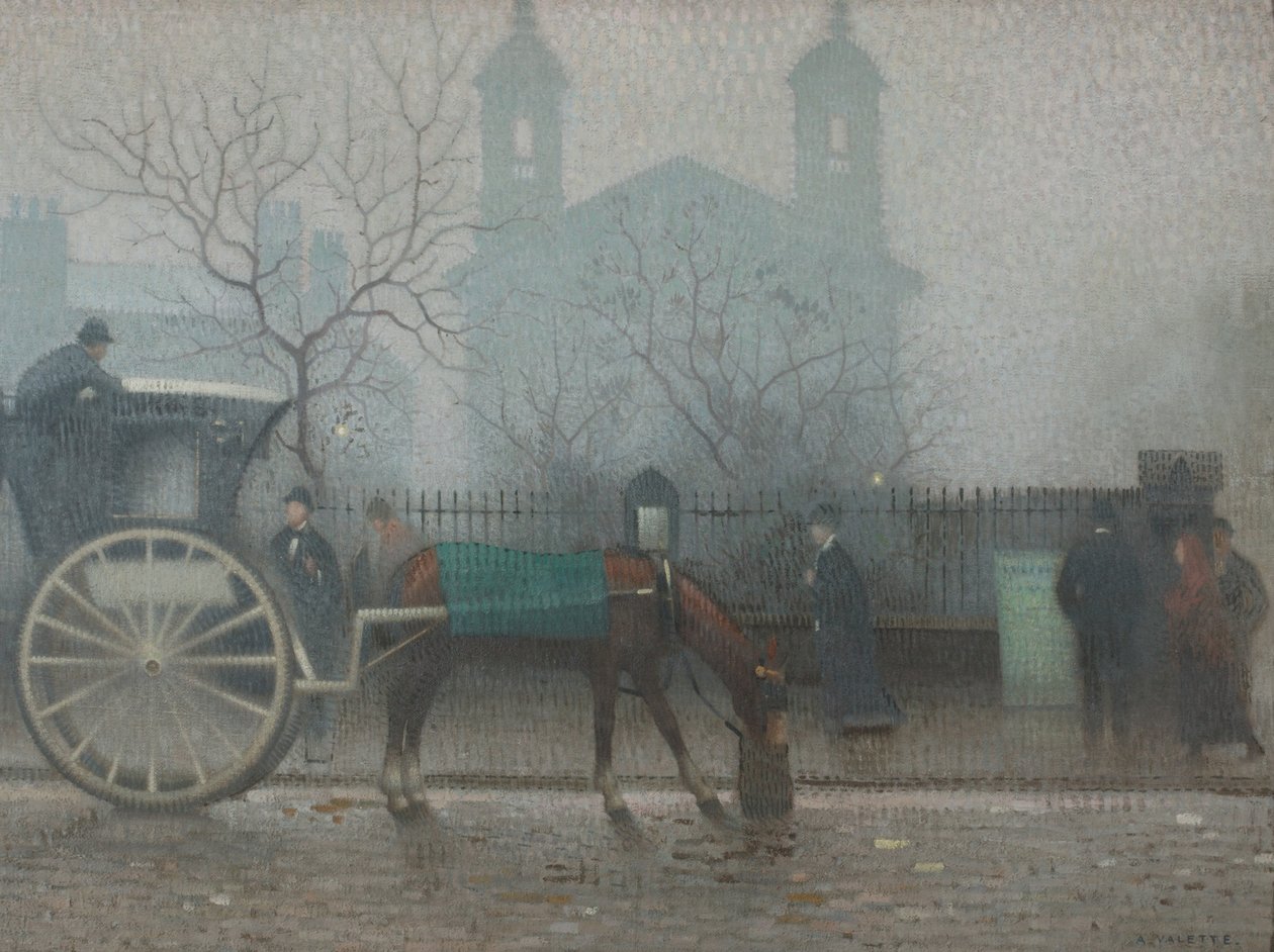 Hansom Cab at All Saints av Adolphe Valette