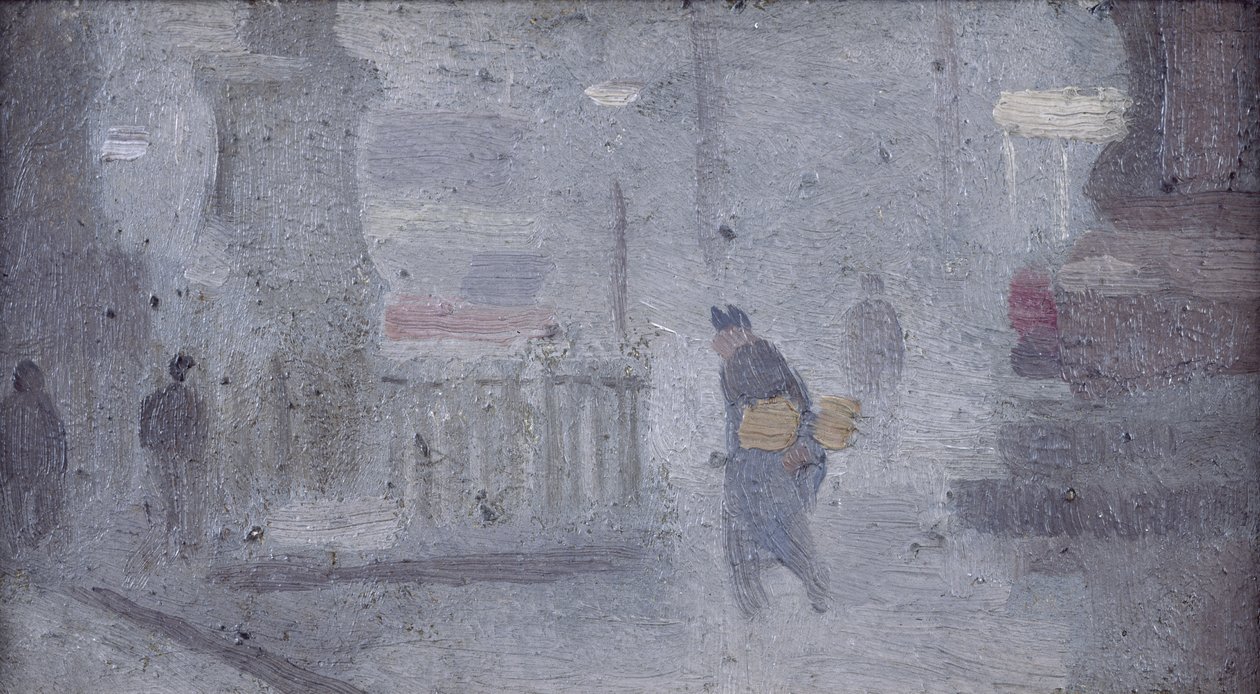 Studie for Base of Statues, Albert Square, ca. 1910 (olje om bord) av Adolphe Valette