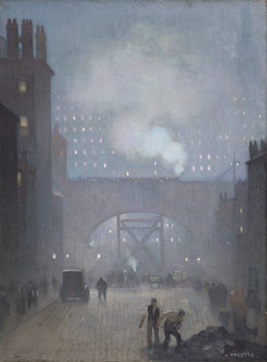 York Street som fører til Charles Street, Manchester av Adolphe Valette