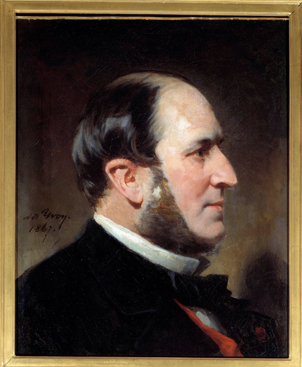 Portrett av baron Eugene-Georges Haussmann, Prefet av Paris (1809-1891) Han var opphavet til de store renoveringsarbeidene til byen Paris under det andre imperiet. Maleri av Adolphe Yvon (1817-1893). 1867 søn. 0,45 x 0,35 m Paris, Musee Carnavalet av Adolphe Yvon